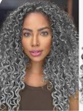 Women Wave Braiding Hair Extensions Deep Wavy Twist Crochet Hair Gray 6 Packs
